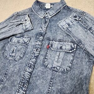 Levi's Blue Acid Wash Button-Down Shirt